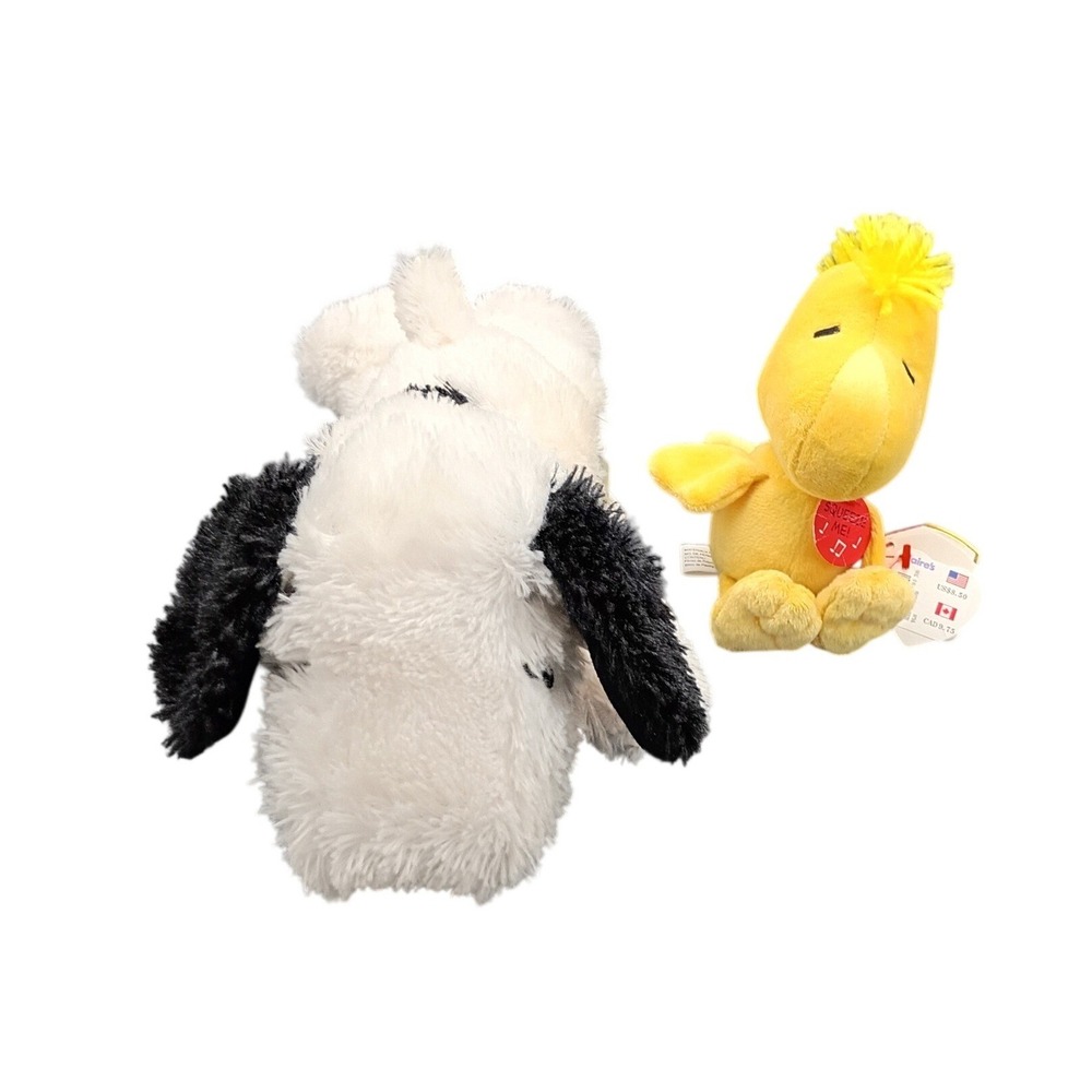 Peanuts Snoopy Hallmark Plush and Ty Woodstock Musical Bird Plush Set Toy